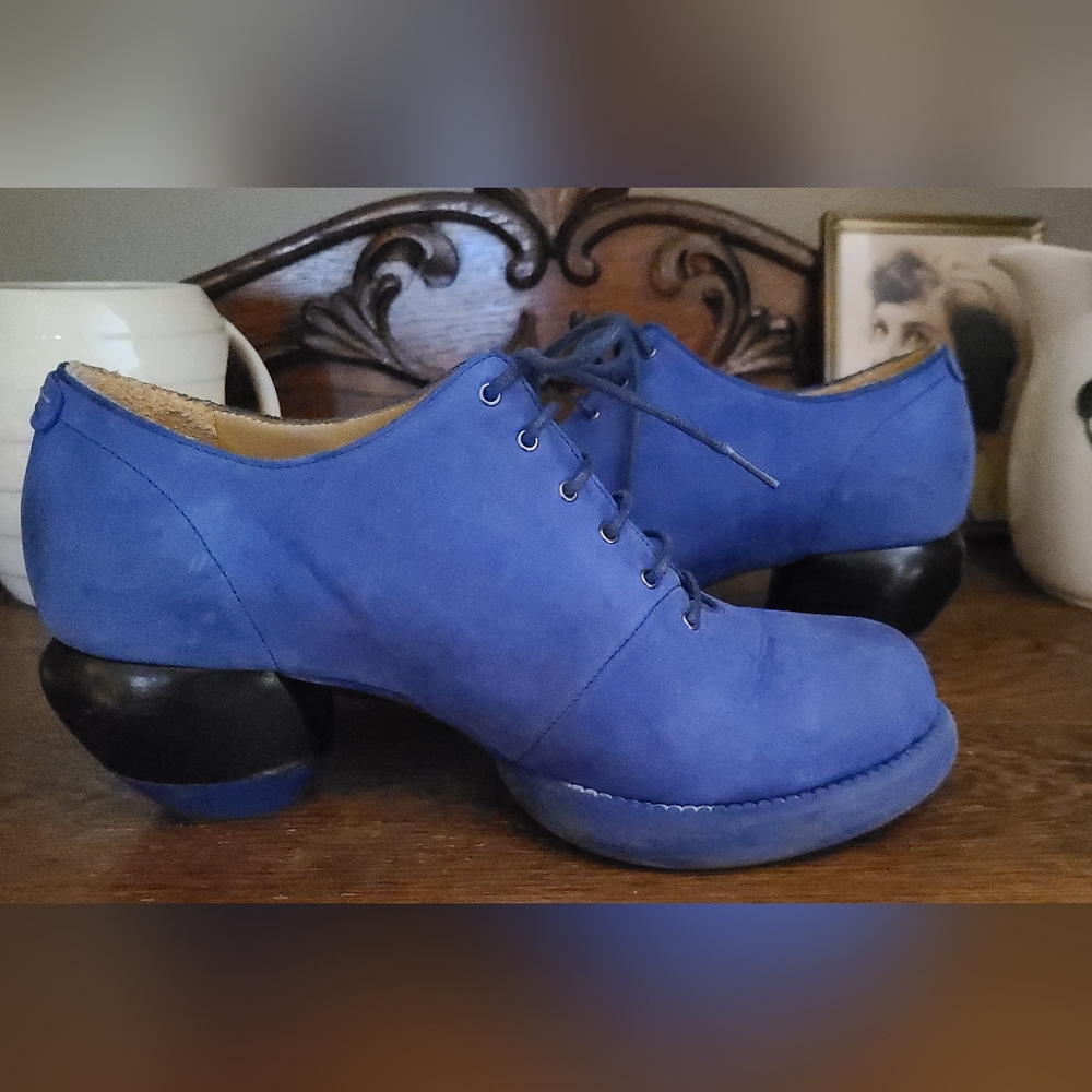 John Fluevog Electric Blue Lace-Up Heels